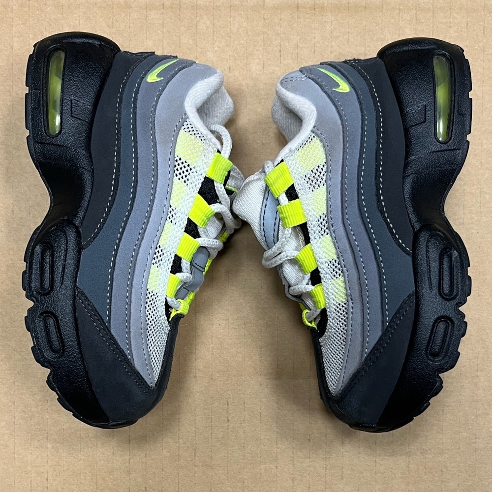 NIKE AIR MAX 95 OG Neon Green Grey Toddler SZ 9C